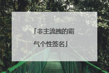 非主流拽的霸气个性签名