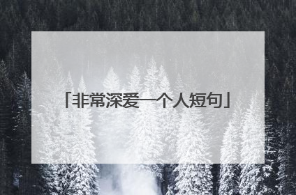 非常深爱一个人短句