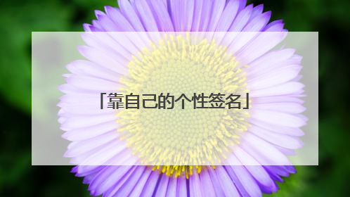 靠自己的个性签名