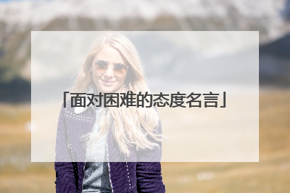 面对困难的态度名言