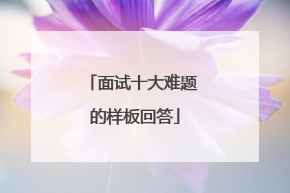 面试十大难题的样板回答