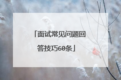 面试常见问题回答技巧60条