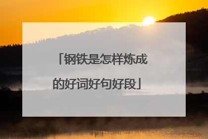 钢铁是怎样炼成的好词好句好段