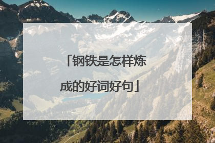 钢铁是怎样炼成的好词好句