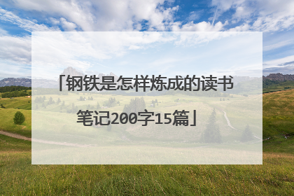钢铁是怎样炼成的读书笔记200字15篇
