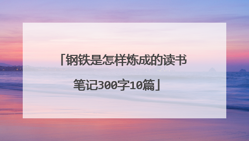 钢铁是怎样炼成的读书笔记300字10篇