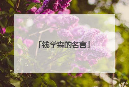 钱学森的名言