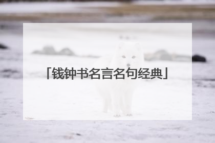 钱钟书名言名句经典