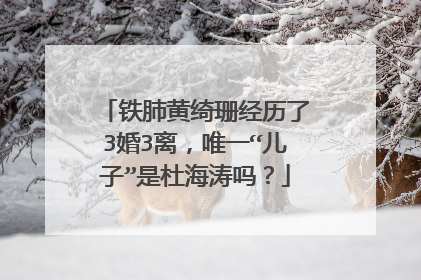 铁肺黄绮珊经历了3婚3离,唯一“儿子”是杜海涛吗?