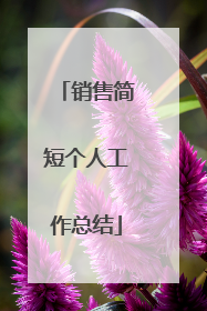 销售简短个人工作总结