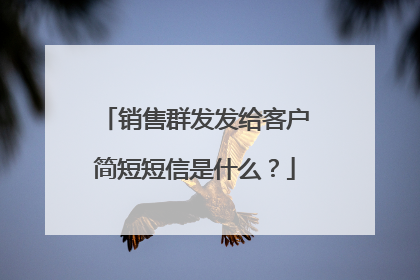 销售群发发给客户简短短信是什么？