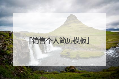 销售个人简历模板