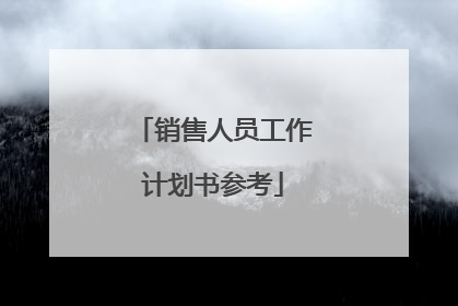 销售人员工作计划书参考