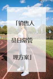 销售人员日常管理方案