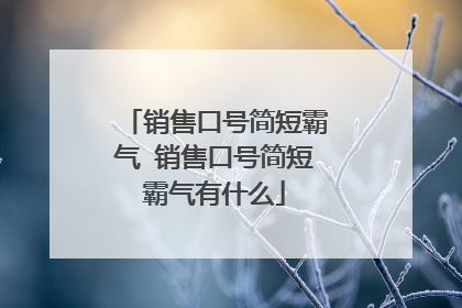 销售口号简短霸气 销售口号简短霸气有什么