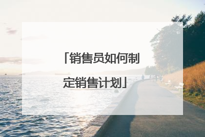销售员如何制定销售计划