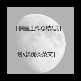 销售工作总结与计划5篇优秀范文