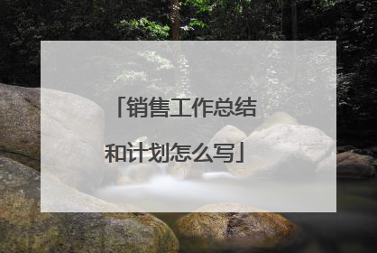 销售工作总结和计划怎么写