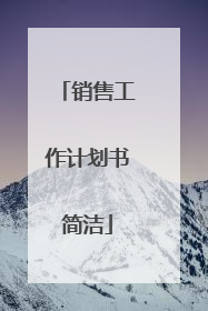 销售工作计划书简洁