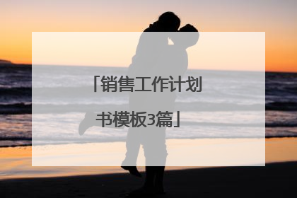 销售工作计划书模板3篇