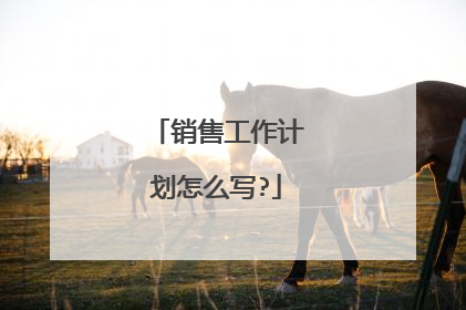 销售工作计划怎么写?
