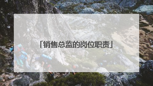 销售总监的岗位职责
