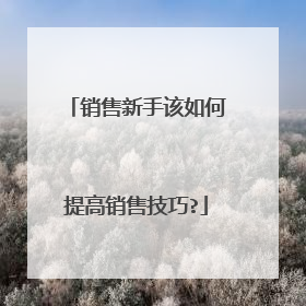 销售新手该如何提高销售技巧?