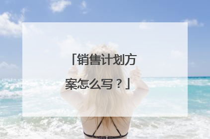 销售计划方案怎么写?