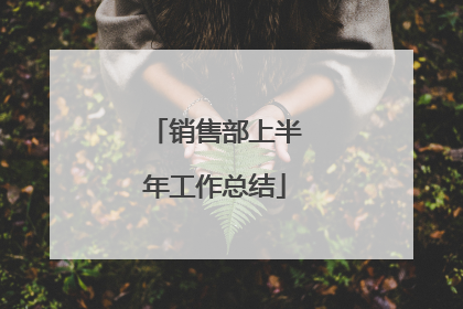 销售部上半年工作总结