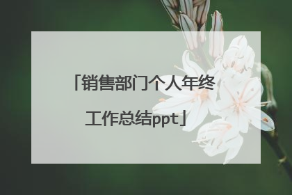 销售部门个人年终工作总结ppt