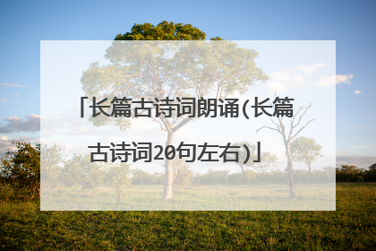 长篇古诗词朗诵(长篇古诗词20句左右)