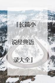 长篇小说经典语录大全