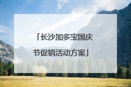 长沙加多宝国庆节促销活动方案