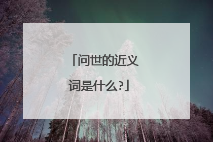 问世的近义词是什么?