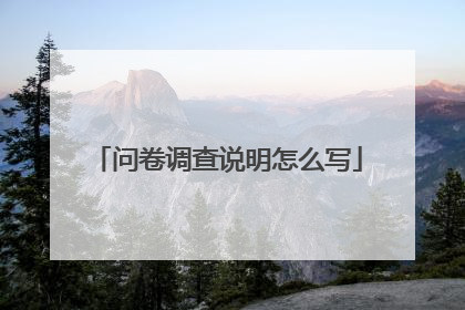 问卷调查说明怎么写