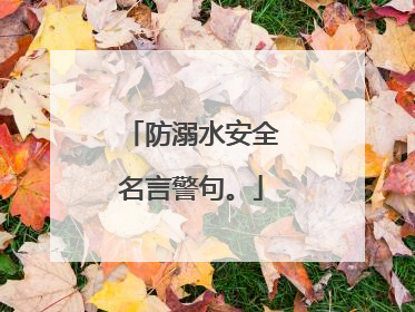 防溺水安全名言警句。