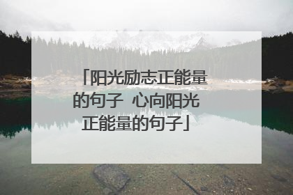 阳光励志正能量的句子 心向阳光正能量的句子