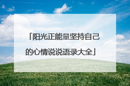 阳光正能量坚持自己的心情说说语录大全