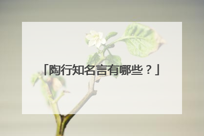 陶行知名言有哪些?