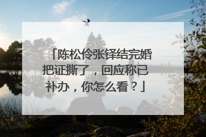 陈松伶张铎结完婚把证撕了，回应称已补办，你怎么看？