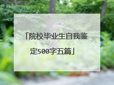 院校毕业生自我鉴定500字五篇