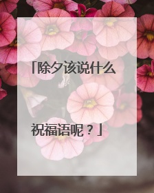 除夕该说什么祝福语呢？