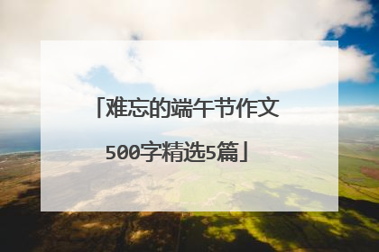 难忘的端午节作文500字精选5篇