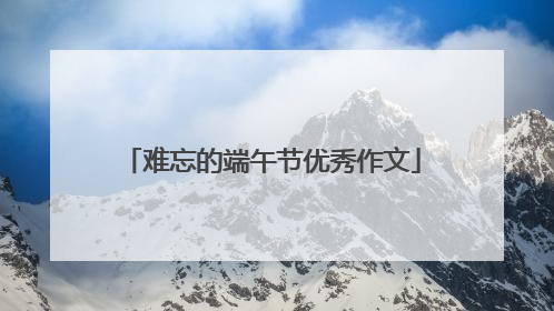 难忘的端午节优秀作文