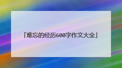 难忘的经历600字作文大全
