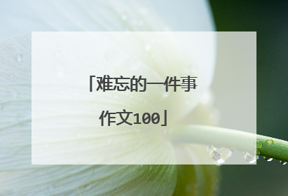 难忘的一件事作文100