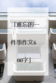 难忘的一件事作文600字