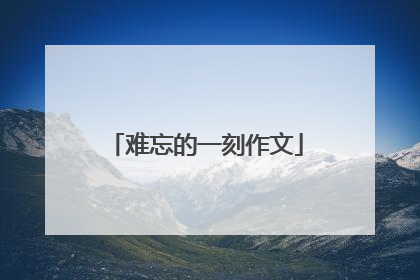 难忘的一刻作文