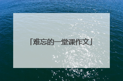 难忘的一堂课作文