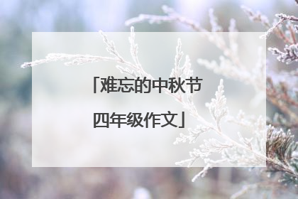 难忘的中秋节四年级作文